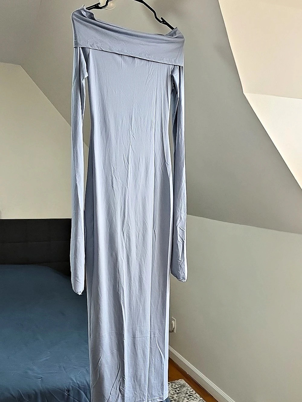 Blue Long Sleeve Maxi Dress Like New
